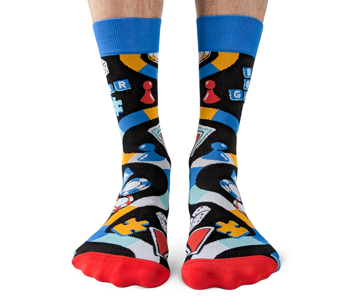 FUN MEN'S NOVELTY CREW BOARD GAMER SOX - UPTOWN SOX