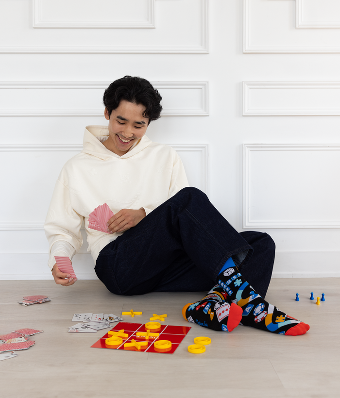 FUN MEN'S NOVELTY CREW BOARD GAMER SOX - UPTOWN SOX
