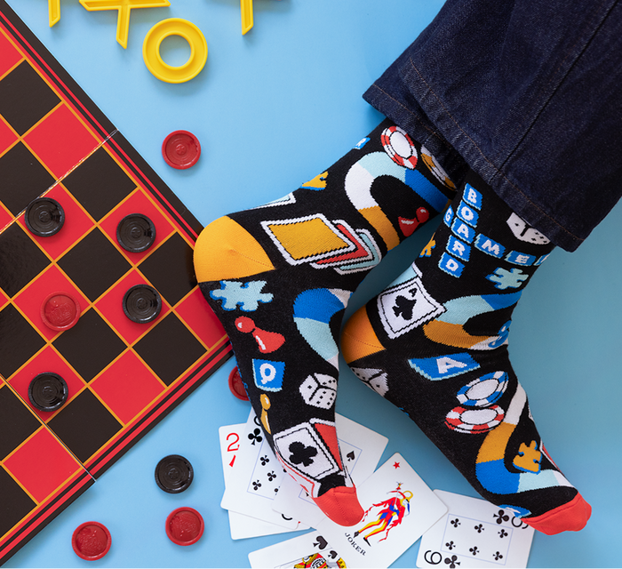 FUN MEN'S NOVELTY CREW BOARD GAMER SOX - UPTOWN SOX