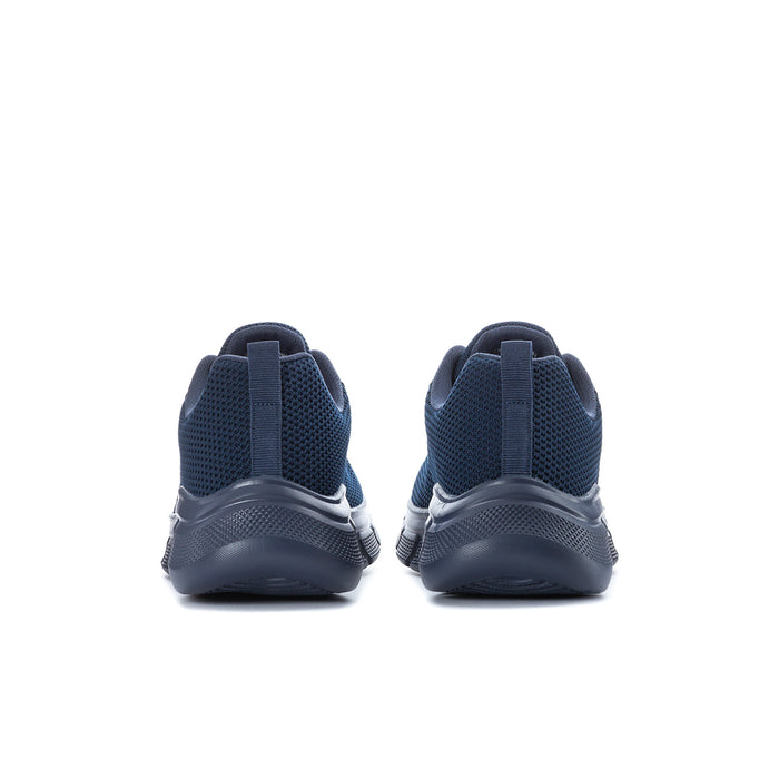 Men's navy sneakers, rear heel with pull tab and cushioned back