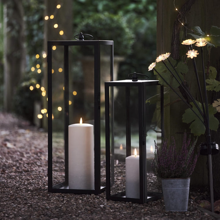 Bowen Large Black Garden Lantern with White TruGlow® Candle
