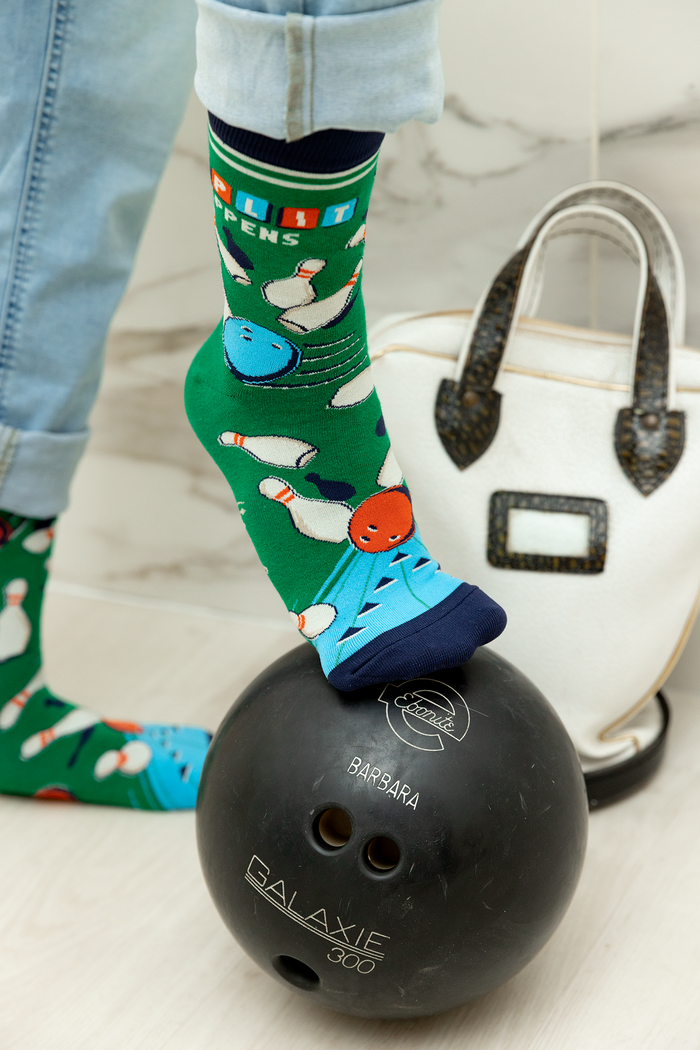 BOWLING FUNNY PATTERN SOCKS MEN UPTOWN SOX