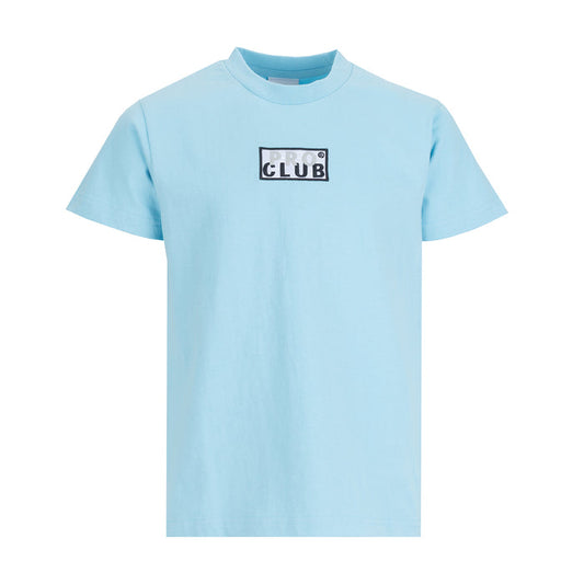Youth light blue T-shirt with small box logo on chest