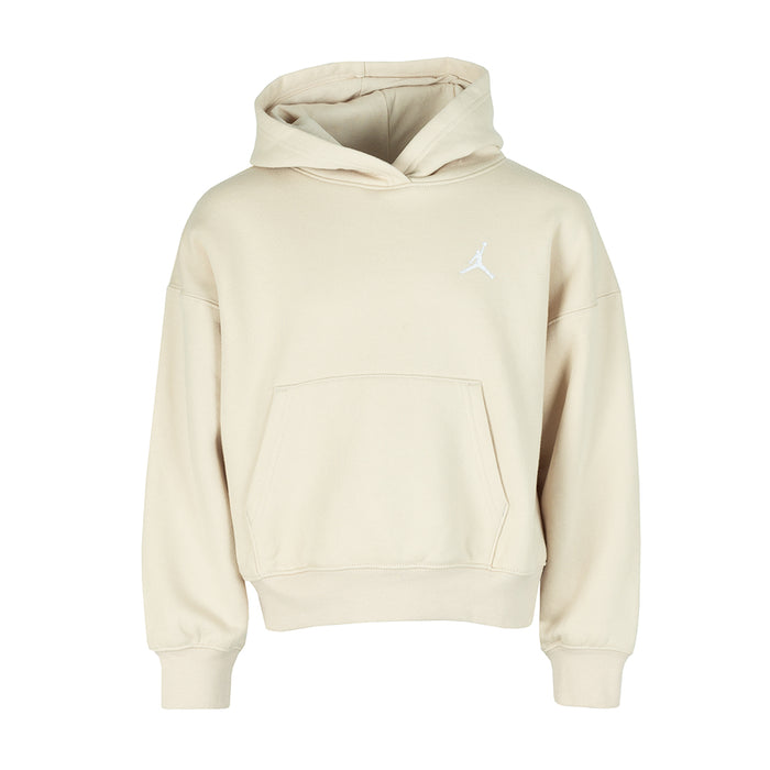 Youth pullover hoodie in light brown with front kangaroo pocket and small logo