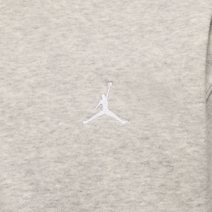 Men's heather grey full-zip fleece hoodie with small Jordan logo on chest
