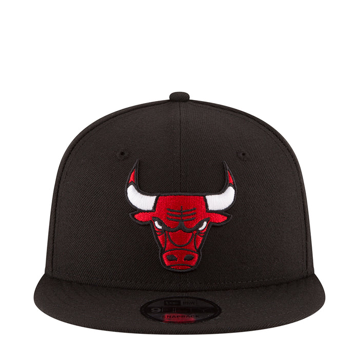 Black baseball cap with red-and-white bull head logo on the front panel