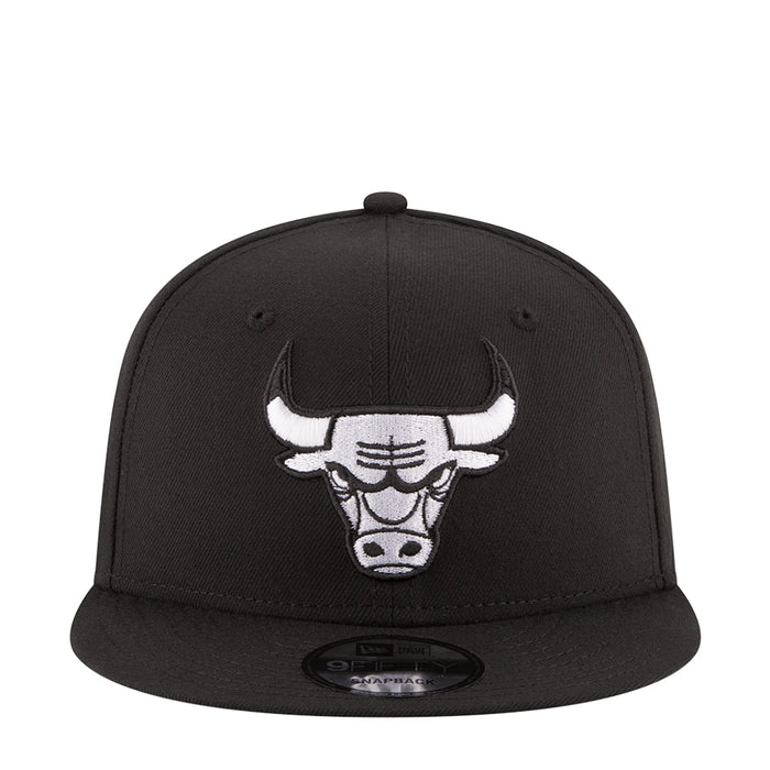 Black baseball cap with white bull head logo, snapback