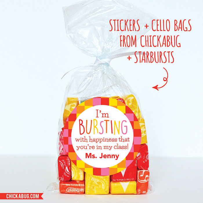 "Bursting With Happiness" Back to School Stickers
