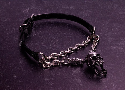 "Call of the Void" - Black Vegan Leather Martingale Collar