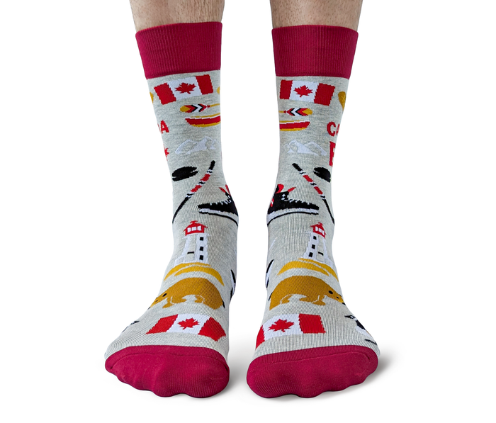 CANADA EH CANADIAN NOVELTY MEN'S CREW SOCKS - UPTOWN SOX