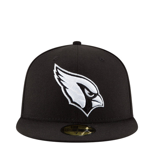 Black baseball cap with white Cardinals bird logo on front panel