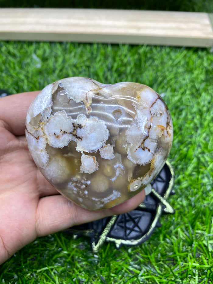 Cherry blossom agate heart
