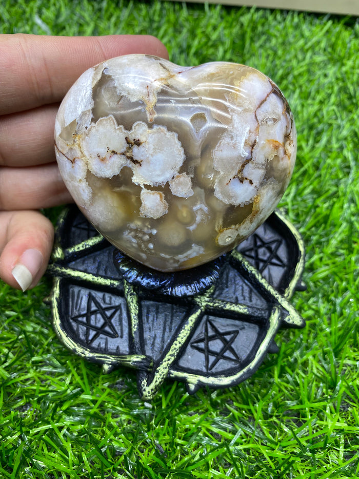 Cherry blossom agate heart