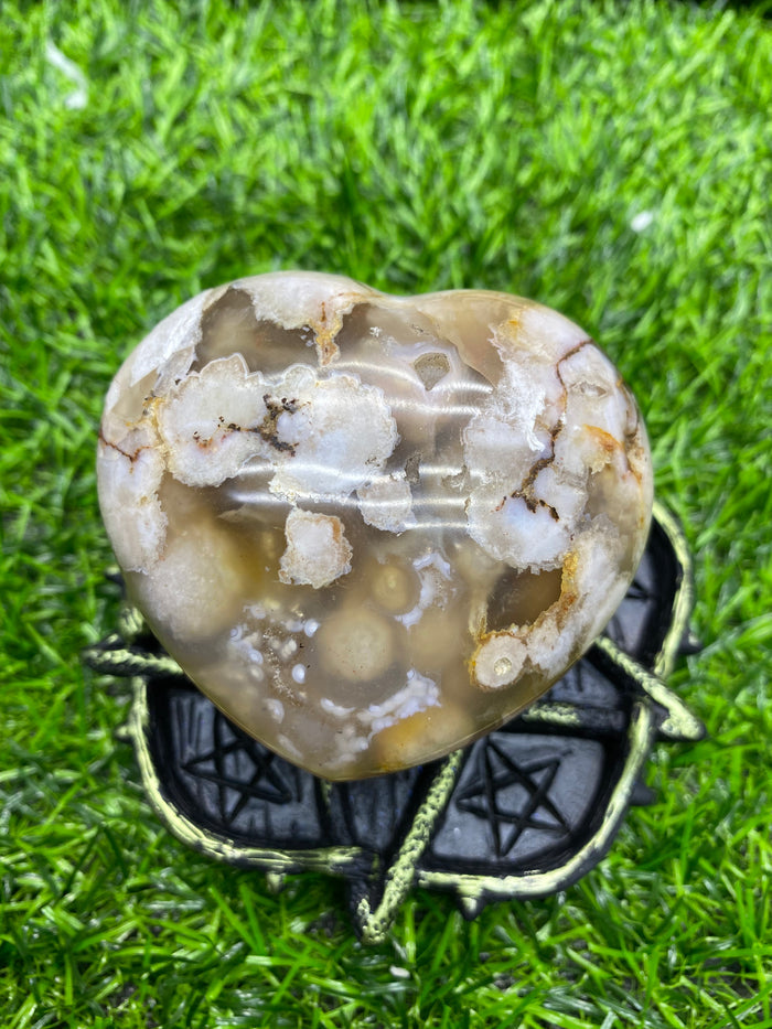 Cherry blossom agate heart