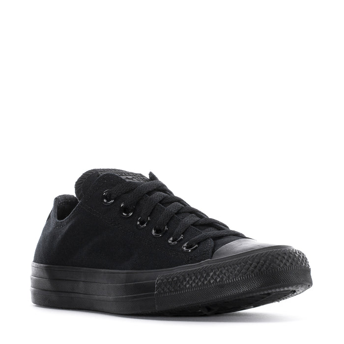 Youth Chuck Taylor All Star ox sneakers, black lace-up upper with textured toe cap