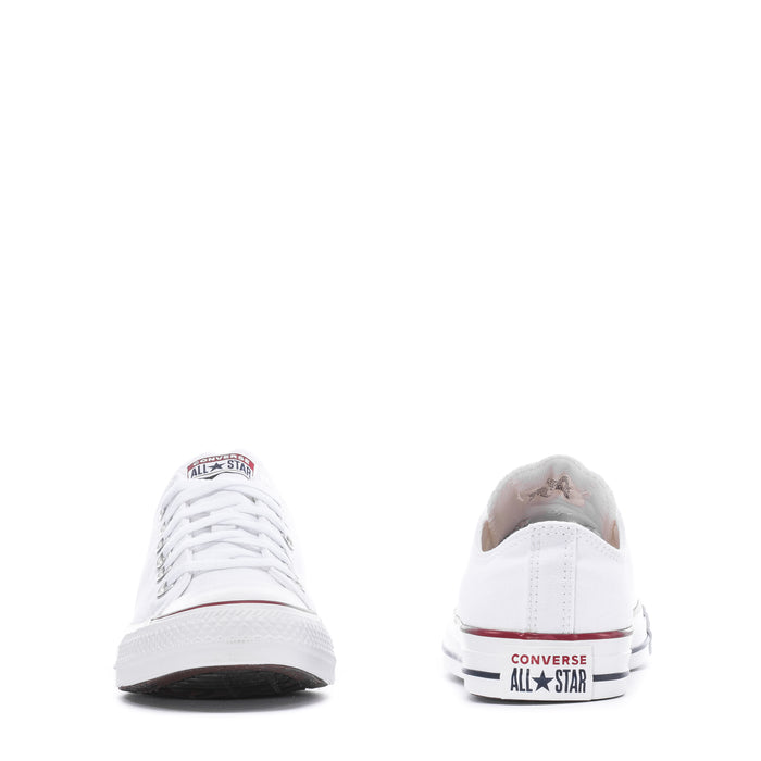 Youth optical white low-top sneakers, rear heel with Converse All Star label