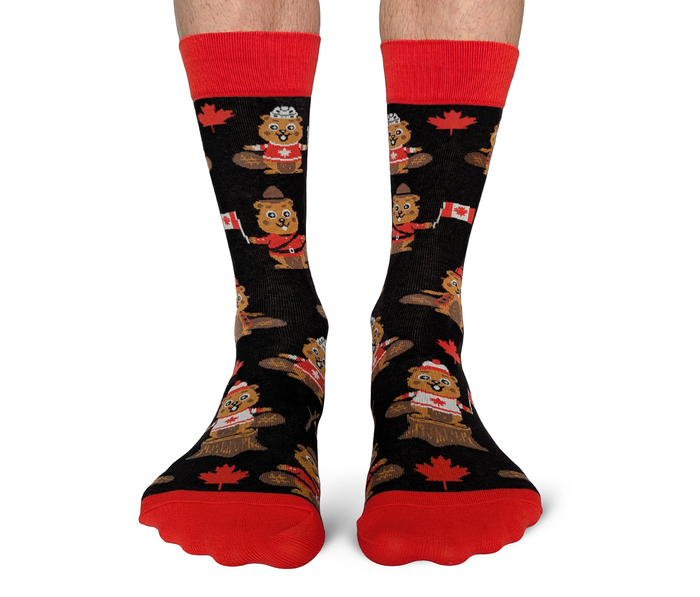 CUTE CANADIAN THEMED BEAVER SOCKS - UPTOWN SOX