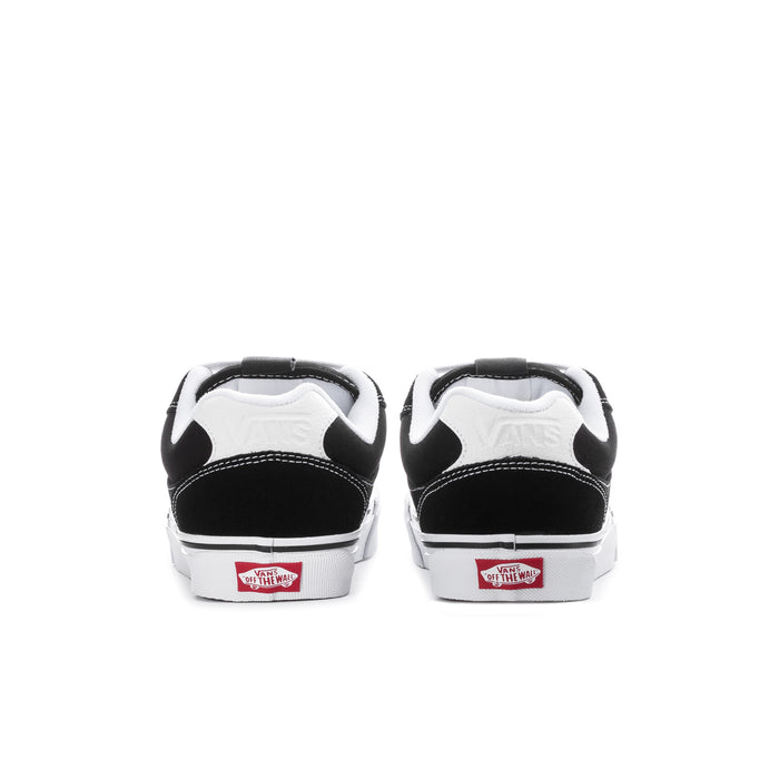 Men's Vans chukka push sneakers, black with white heel panel and lace-up back view