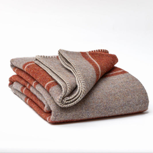 Cinnamon Lacken Irish Wool Bed Blanket - Cushendale Woollen Mills