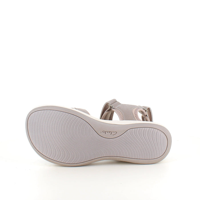 Clarks Cloudsteppers sandal i grå – stödjande komfort för vardagen