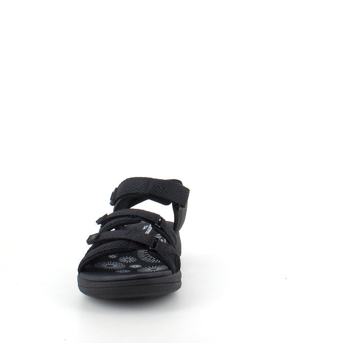 Clarks Cloudsteppers-sandal i svart – lätt och stötdämpande komfort