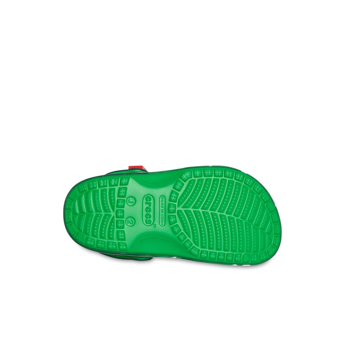 Kids green clog outsole with molded tread pattern for grip