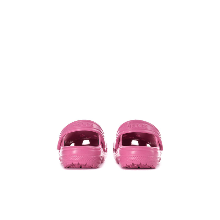 Toddler classic clog, quiet rose pink, back view with heel support and ventilation openings