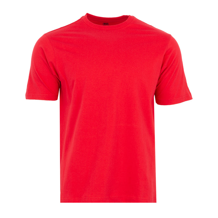 Men's red crew neck T-shirt with short sleeves