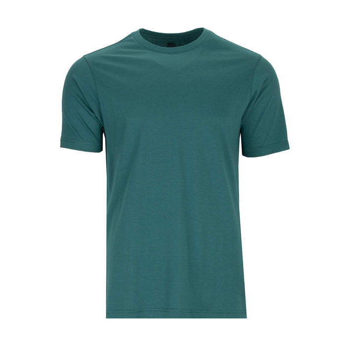 Men's teal crew-neck short-sleeve tee, solid color, relaxed fit