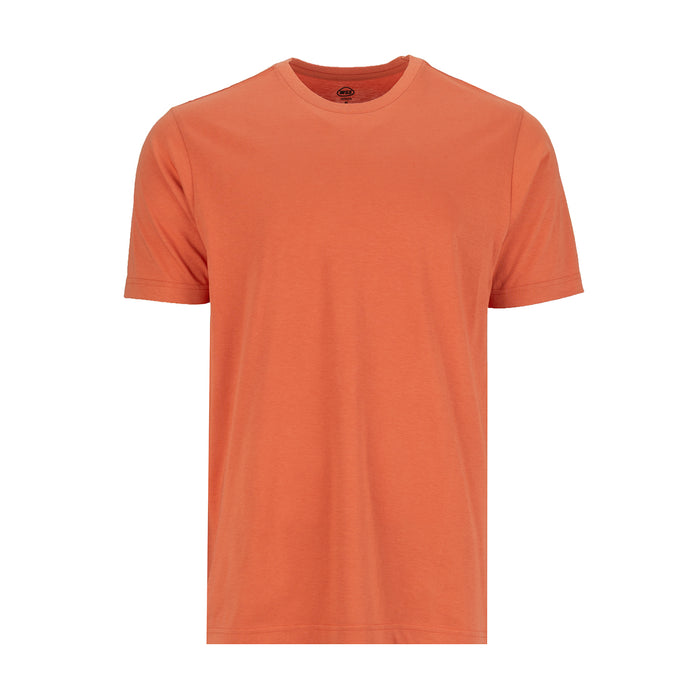 Men's orange crew-neck T-shirt, short sleeves, front view