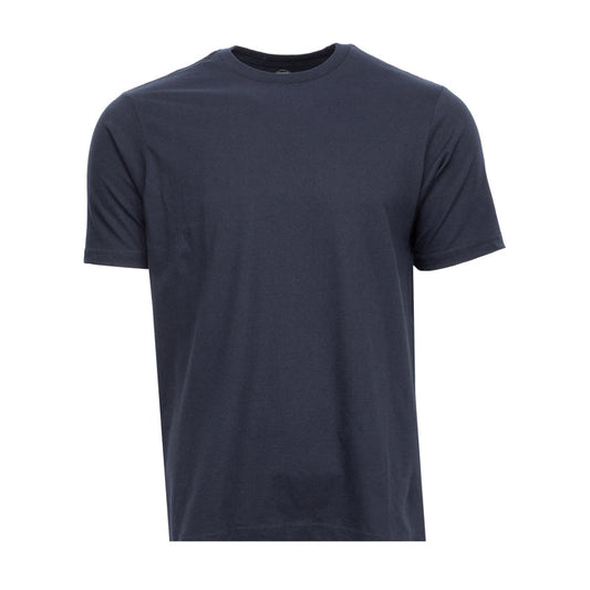 Men's navy crew-neck t-shirt, short sleeves, front view