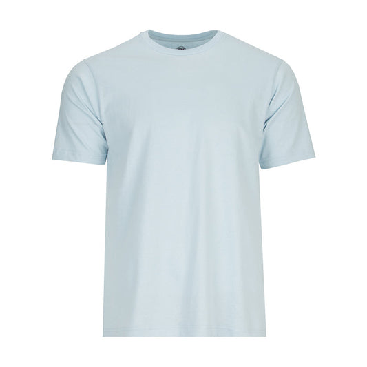 Men's crew-neck T-shirt, light blue short sleeves