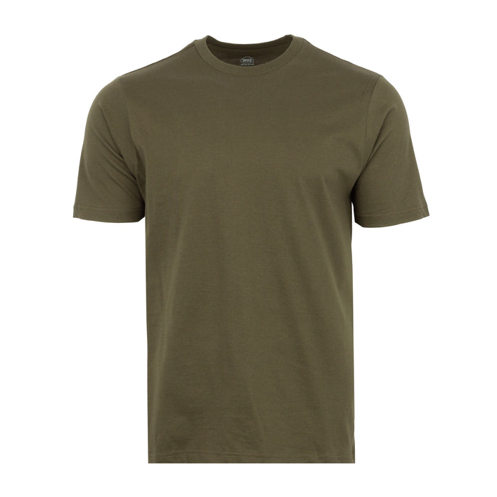 Olive men's crew-neck T-shirt with short sleeves
