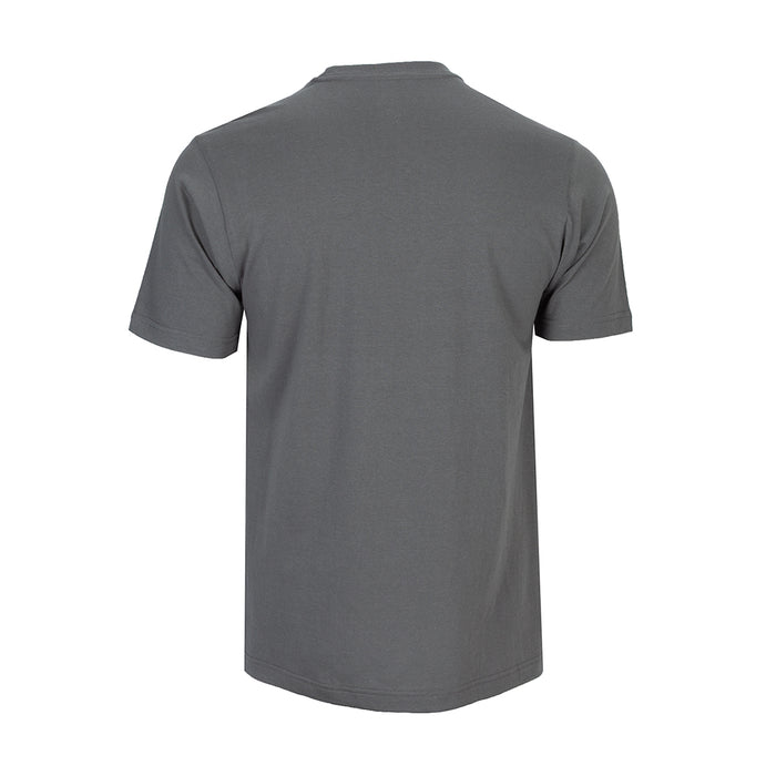Castlerock gray crew neck T-shirt, plain back view, short sleeves.