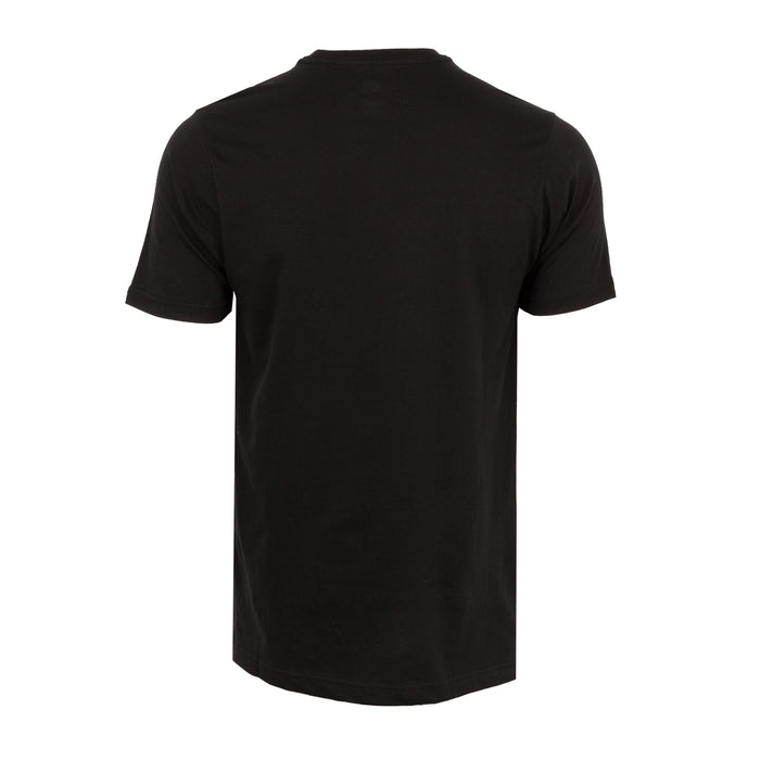 Men's black crew-neck short-sleeve T-shirt, back view