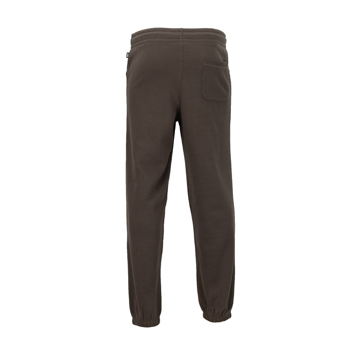 Men's fleece jogger pants, dark coffee brown, relaxed fit with drawstring waistband