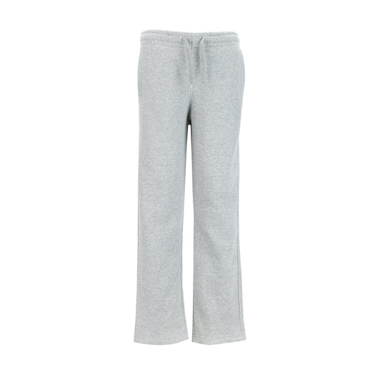 Youth heather grey fleece wide-leg pants with elastic waist and drawstring