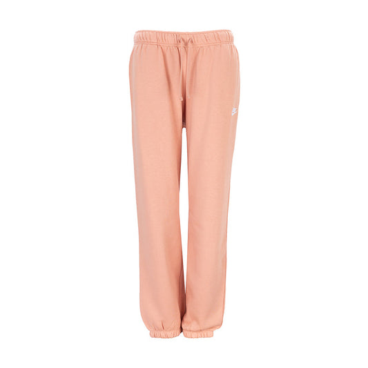 Women’s rose gold fleece jogger pants with elastic waistband and ankle cuffs