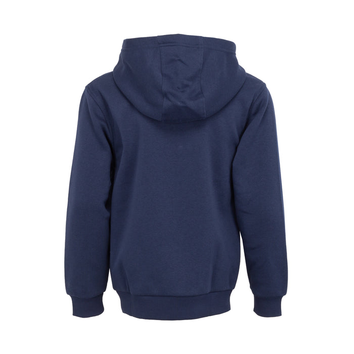 Youth Nike navy pullover fleece hoody, hooded back view