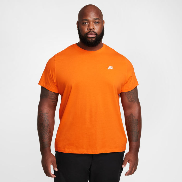 Men's Safety orange Nike crew-neck tee with short sleeves and chest logo