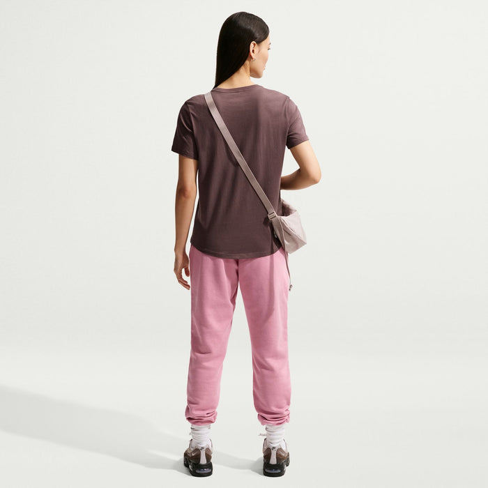 Dark mauve short-sleeve club tee, back view, crew neck with no visible back print.