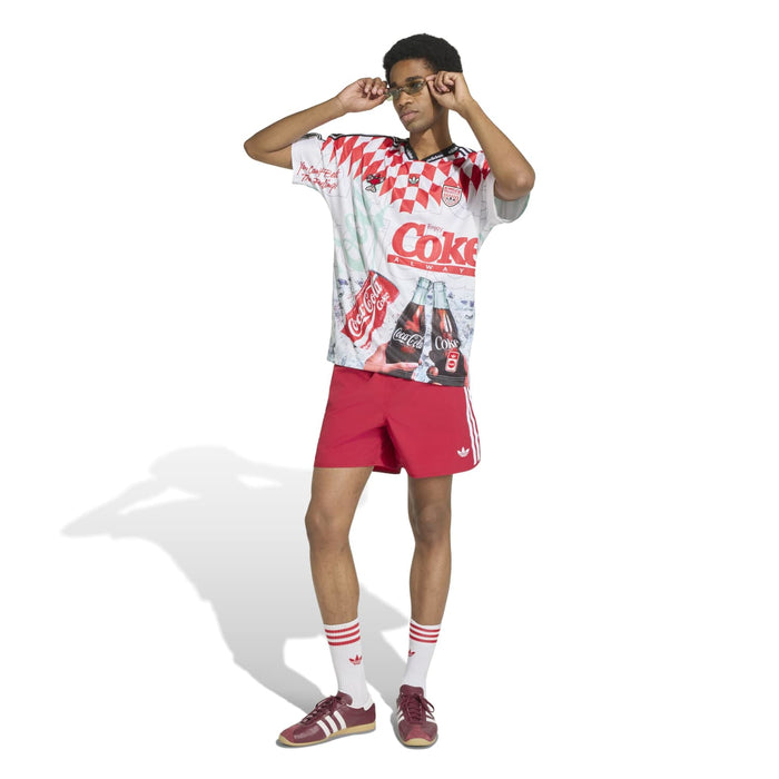 Men's Coca Cola jersey, front view with large Coke logo and red checkered pattern