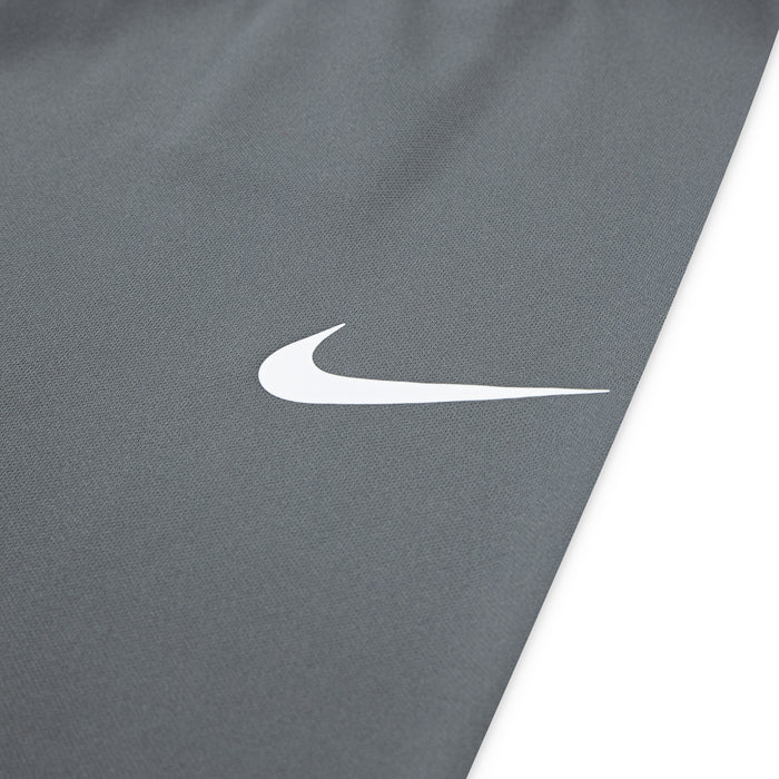 Nike swoosh on smoke grey performance fabric.