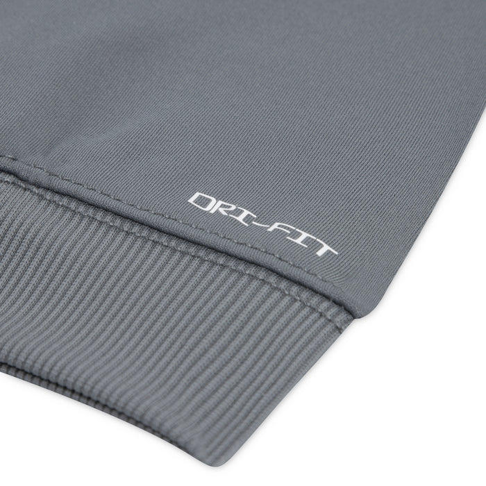 Smoke grey jogger cuff hem with DRI-FIT logo embroidery