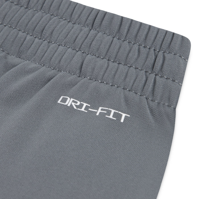 Smoke grey jogger waistband with elastic gathers and DRI-FIT logo