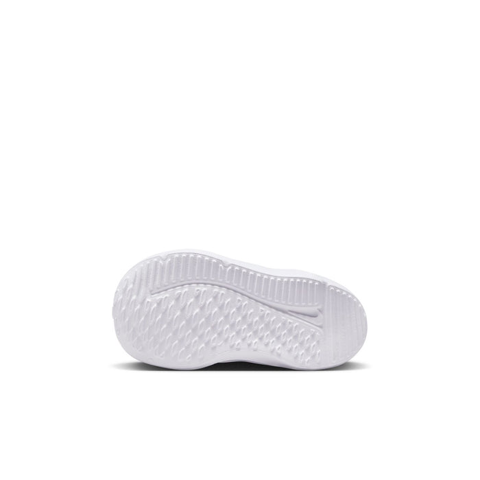 Toddler black-and-white running shoe outsole with textured tread