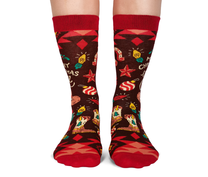 COUNTRY CHRISTMAS WOMENS CREW NOVELTY SOCKS - UPTOWN SOX