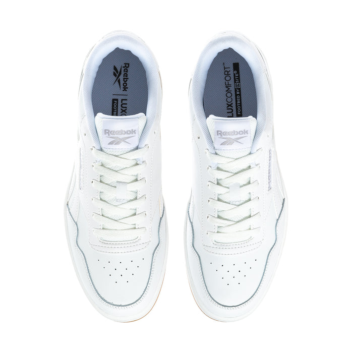 Men's Reebok Court Advance sneakers with white laces and cushioned heel collar