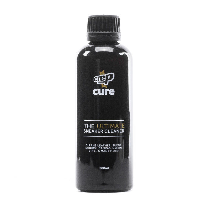 200ml black sneaker cleaner bottle with flip-top cap and printed label
