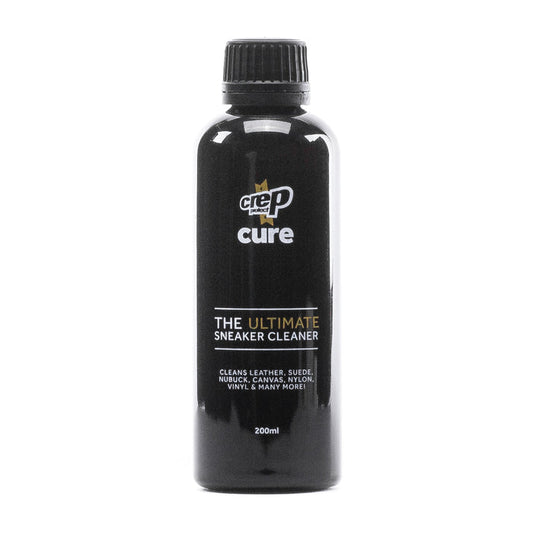 200ml black sneaker cleaner bottle with flip-top cap and printed label